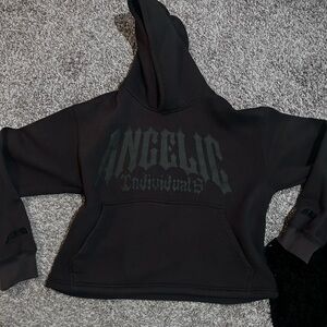 Angelica Black Hoodie with Unique Print